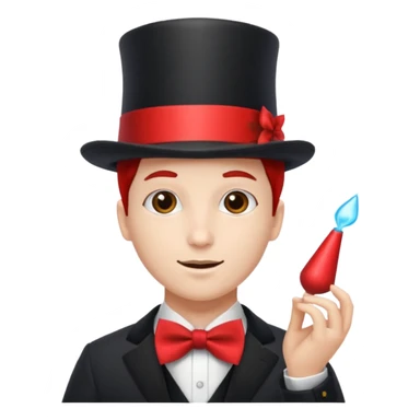Chat avec un nœud rouge et un chapeau de magicien sticker