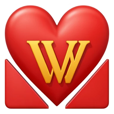 the letters M + V, in a heart  sticker