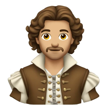 Musketeer beige jaket brown hair sticker