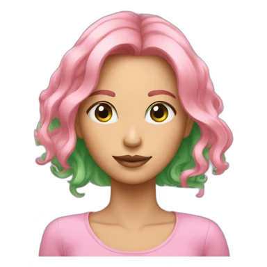 Femme au cheveux rose et vert comme c yeux sticker