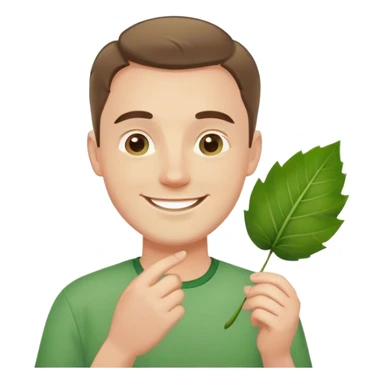 polish man in green shirt happy leaf sticker