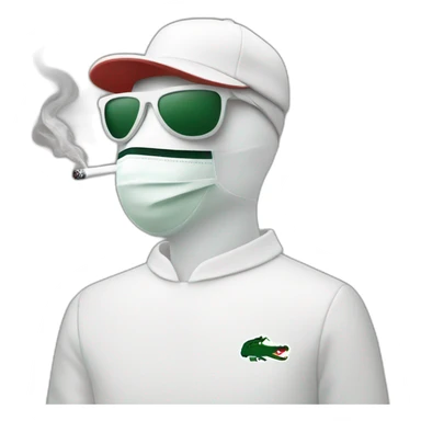 Lacoste smoking friends with white lacoste mask sticker