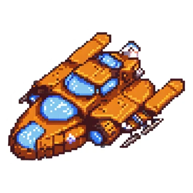 Orange space cruiser sticker