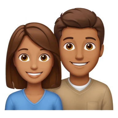 Un trouple : deux hommes  et une femme qui sont amoureux  , ils sont tous blanc et brun  sticker