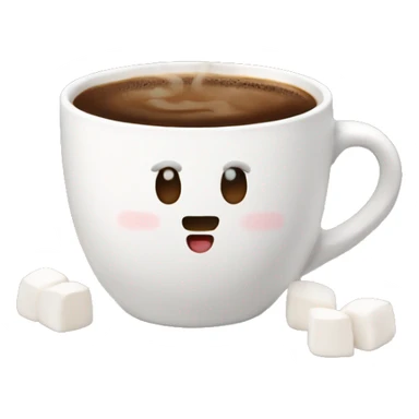 A hot coffee with marshmallows on top sticker