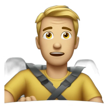 Stressed man in car sticker