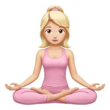 blonde yoga girl light pink clothes n sticker