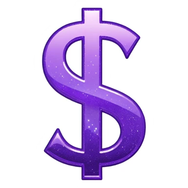 symbol money $ glitter purple sticker