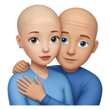 Bald white man blue eyes in love with Filipina woman sticker
