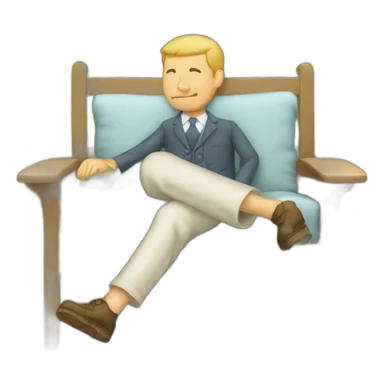 Homme qui fait un doigt d’honneur sur une chaise dans un jardin sticker