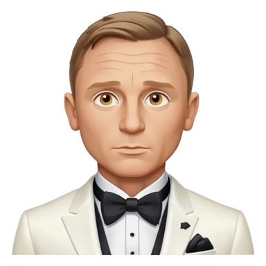 Daniel Craig as James Bond with white tuxedo sticker