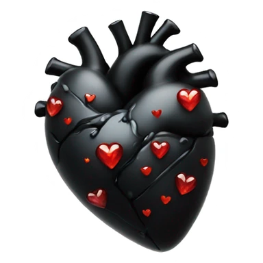 Anatomical black heart with sparkles sticker