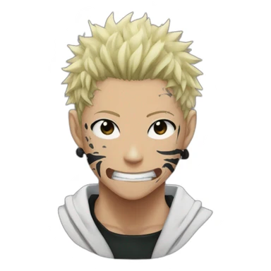 sukuna jujutsu kaisen with face tattoo  sticker