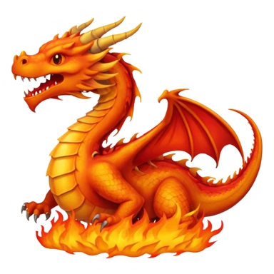 um dragão pegando fogo sticker