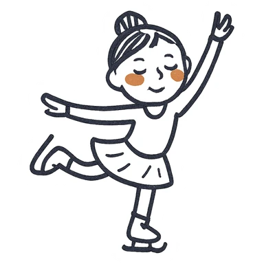 A figure skater girl with orange eye patches under her eyes sticker