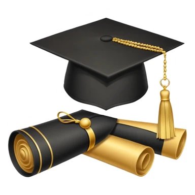 A graduation cap and diploma sticker