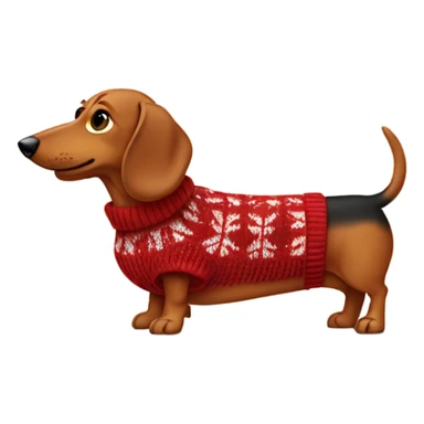 Wiener dog wearing a sweater  sticker