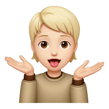 hands to the side and tounge out sticker