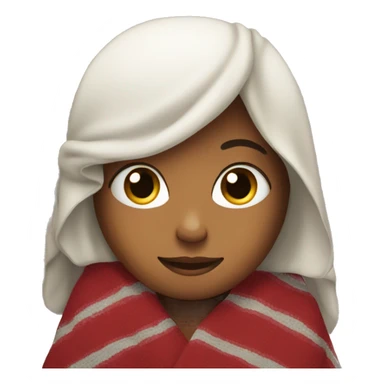 Girl with blanket on her  sticker