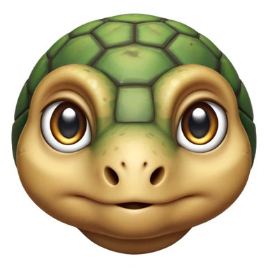 cinematic-baby tortoise-realistic--emoji,,-cute-wise-face-peering-ahead-with-calm-determination,-cute large-eyes-reflecting-centuries of wisdom, sticker