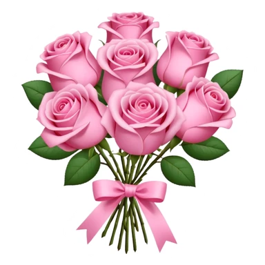 pink rose bouquet with pink ribbons  sticker