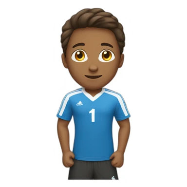 a boy with a soccer t-shirt looking cross sticker