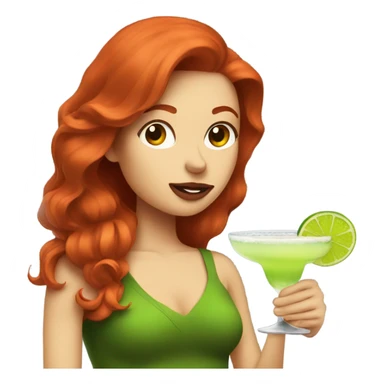 Redhead drinking a margarita  sticker