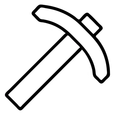 outlined icon of a Minecraft pickaxe sticker