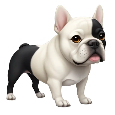 Black French bulldog with white chest standing nearby dog shiba inu  sticker