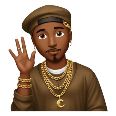 Tupac qui lève la main  sticker