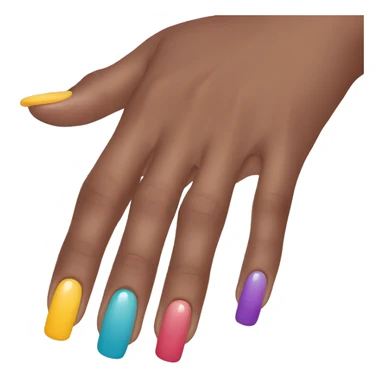 hand with each nail painted a different color sticker