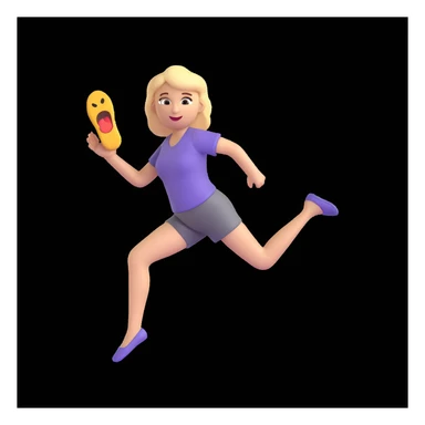 a mom dramatically leaping forward while throwing a slipper, emoji style sticker