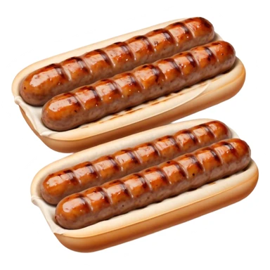 Cinematic Realistic Cevapi Dish Emoji, depicted as small, grilled minced meat sausages with a charred exterior rendered with lifelike textures and warm, savory lighting. sticker