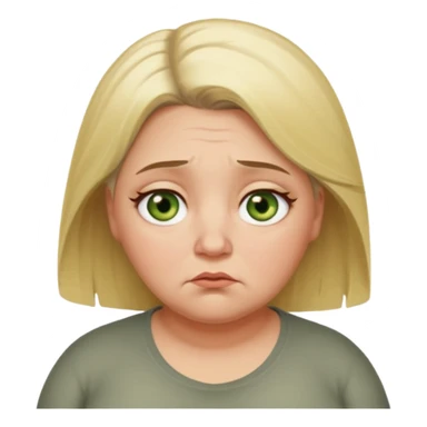 Overweight, blonde and grey haired female with golden green Hazel eyes having a bad week rolling eyes animated sticker
