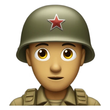 A world war two era soldier staring into the distance, clearly traumatized  sticker
