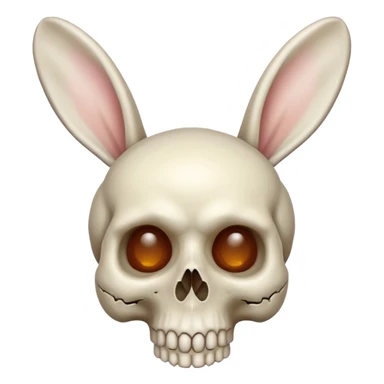 tête de mort avec oreilles de lapin  sticker