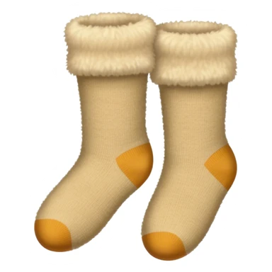 pair of beige fuzzy socks sticker