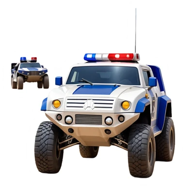 Star Wars’s Range trooper’s police evil darkly night blue Dirty and dented Local Motors Rally Fighter off road race car hot rod meets hummer trophy truck-style basher flying down a dusty road catching everything (silver wheels) sticker