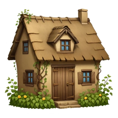 thatched roof house sticker