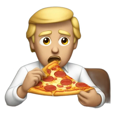 donald trump eating pizza sticker