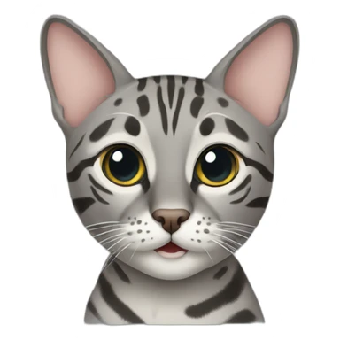 Grey Bengal cat sticker