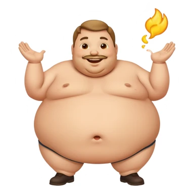 Fat man farting  sticker