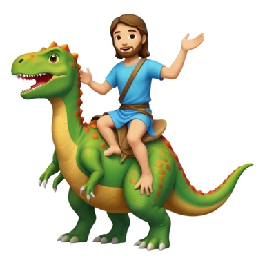 Jesus riding a Dinosaur sticker
