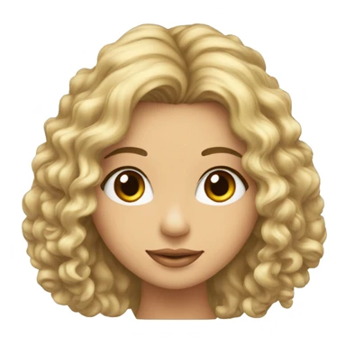 Mujer pelo largo rizado mechas ojos pequeños nariz granderubia sticker