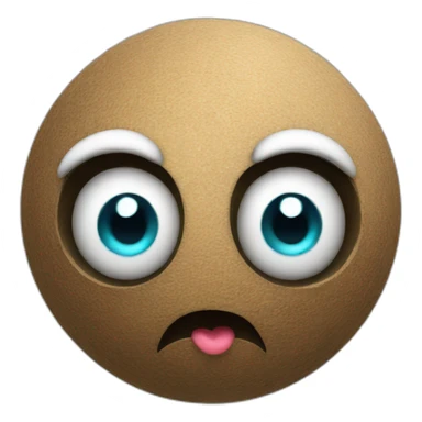 3d sphere with a cartoon dirt texture with big beautiful eyes sticker