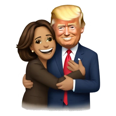 kamala harris, donald trump, and joe biden group hug sticker