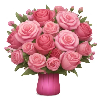 Huge pink flower bouquet with different flowers and pink tones and roses sticker