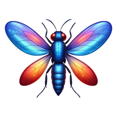 glitter red and blue firefly sticker