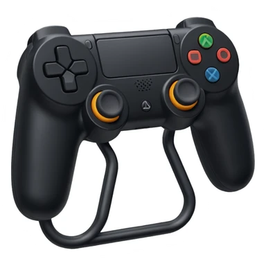 A black play station handle  sticker
