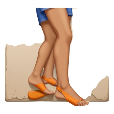 A women standing with her fot and big toe pressed against a wall, facing the wall, for rehab purposes sticker